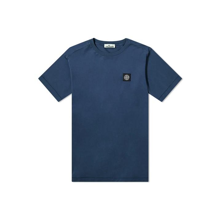 STONE ISLAND T-shirt z krótkim rękawem i naszywką z logo Męskie Koszulki 721524113-V0028
