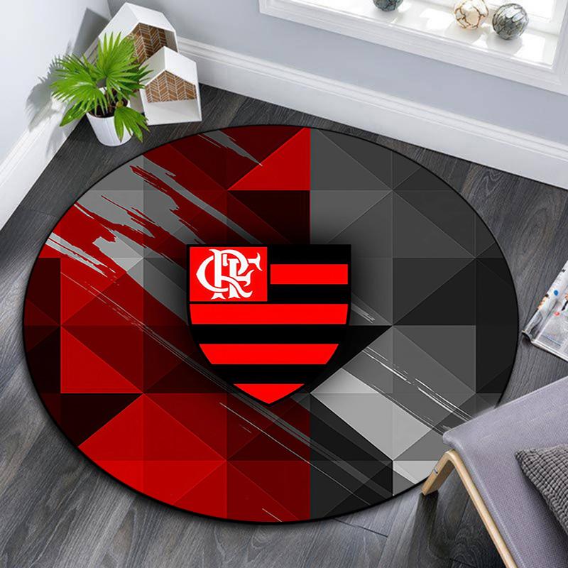 Clube De Regatas Do Flamengo Round Area Rug,Carpet Rug for Living Room Bedroom Sofa Playroom Decor,Non-slip Floor Mat