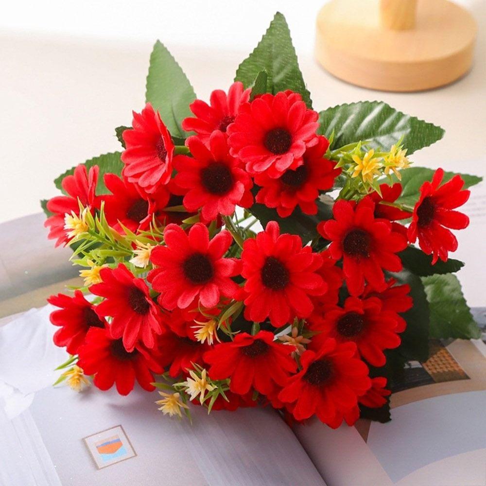 Fashion 20 Heads Artificial Flowers DIY Flower Silk Sunflowers Bouquets Multicolor Floral Arrangement Fake Flowers Party Decor