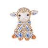 Enamel Animal Brooch Rhinestone Lamb Badge Pin Beautiful Lapel Zinc Zinc Alloy Pin  Couples