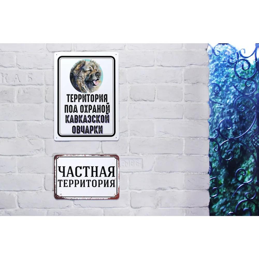 Metal Sign Caucasian Shepherd Guard Dog Warning Beware of Dog 20x30 Cm
