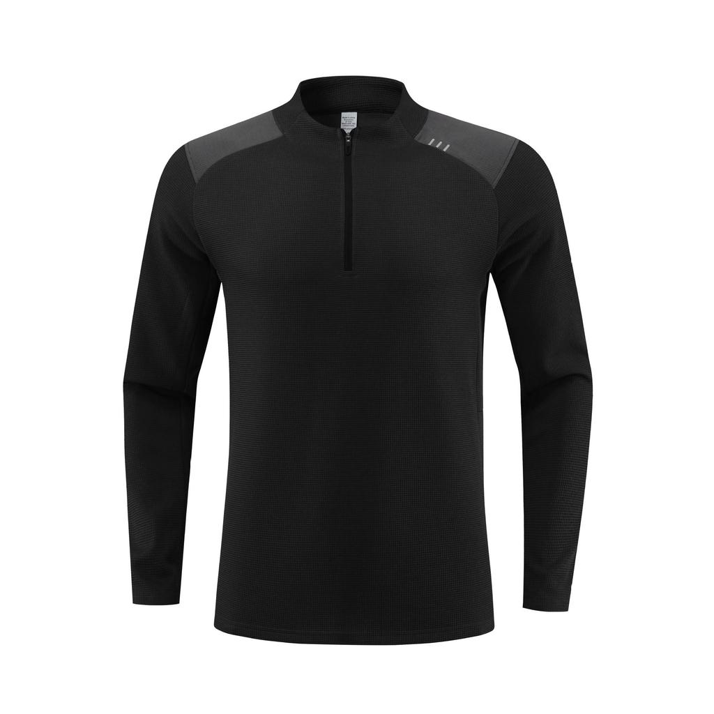 Lulu Style Men's Half-Zip Long Sleeve Quick-Dry Shirt: Breathable, Sweat-Wicking for Autumn & Winter Fitness, Cycling, Fishing, and Running.