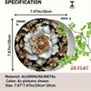 Round Metal Wall Art, Retro Floral Poster, Gold and White, Living Room Decor