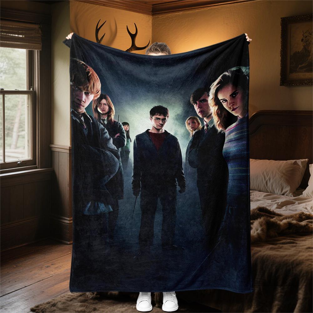 1pc Harry Potter Hogwarts Friendship Outdoor Flannel Throw Blanket All Season Soft Warmth,Home Decor 1031214