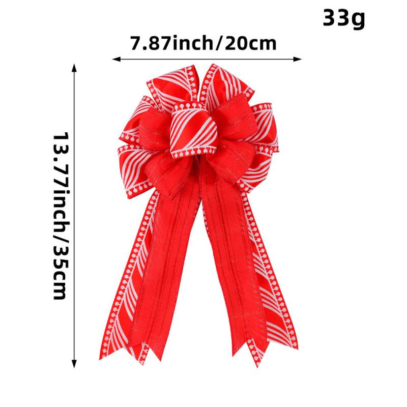 Red Christmas Bows Outdoor Decorations Large Christmas Tree Top Bow Velvet Wreath with Glitter Gold Edge Front Door Decoration