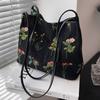 Women's Large Capacity Canvas Embroidery Print Tote Bag - Autumn/Winter Fashion Shoulder & Crossbody Style