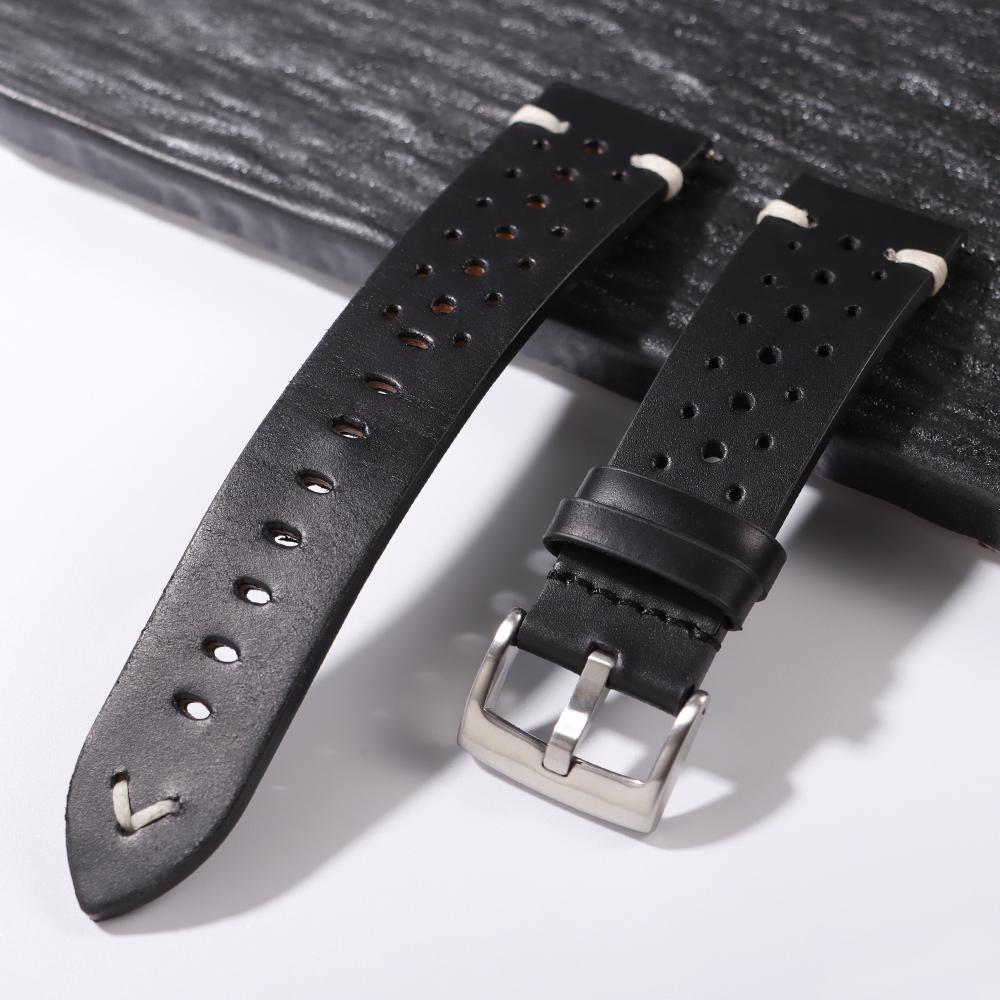 Breathable Cowhide Watch Strap for Omega for Seiko Watch Band 20mm 22mm Oil Wax Leather Wristband Men Women Bracelet Accessories
