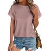 Women's Fashion Solid Color Round Neck Loose Short Sleeved Pullover T-shirt Top