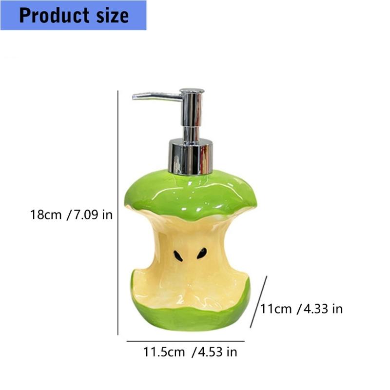 Stylish Ceramic Liquid Soap Container With Press Pump Lovely Fruit Core Soap Dispenser For Home Bathroom Countertop Organizing