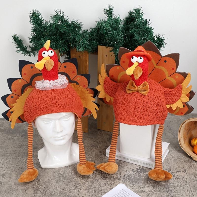Festival Turkey Shape Costume Hat Thanksgiving Party Headwear Soft Breathable Design For Kids Adults Outdoor Indoor Use