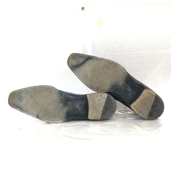 Francesco Benigno Buty Wholecut 7.5 26cm Granatowe Skóra Wytłaczana Krokodyla(UŻYWANY)