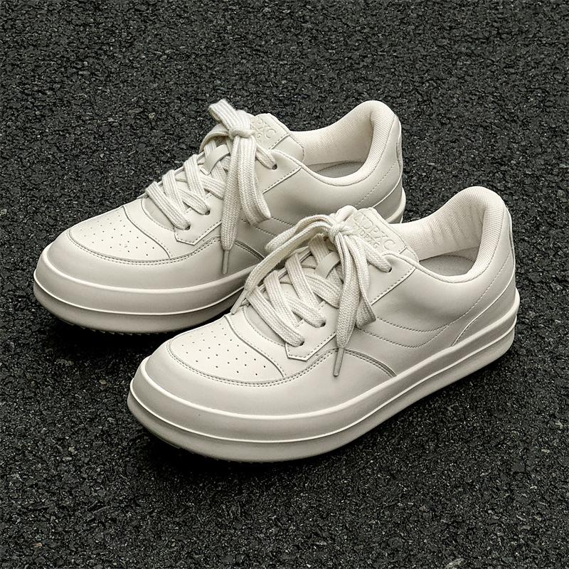 

Fashion trend niche new comfortable and breathable trendy shoes men s platform heightening sports and leisure board shoes 25217-X 38 белый