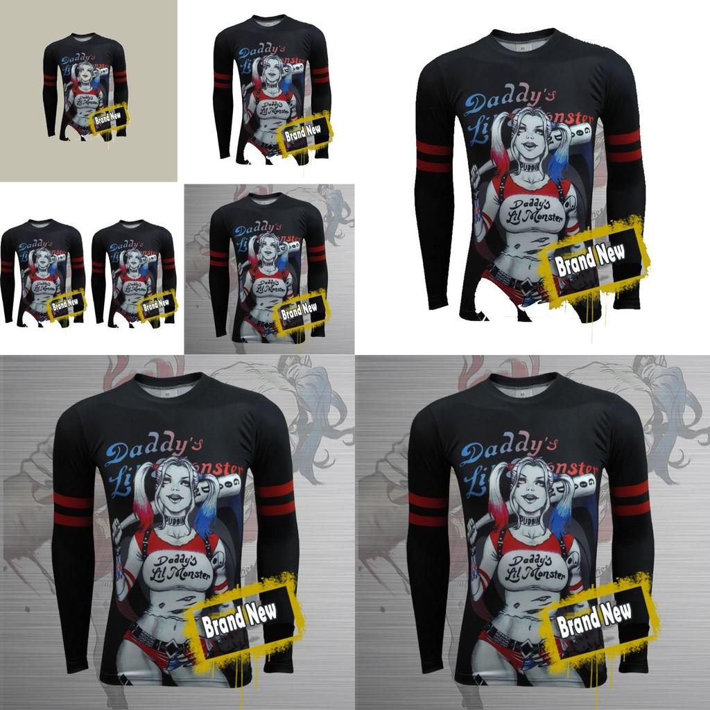 Harley Quinn T Shirt For Men Long Sleeve Polyester Casual Streetwear Teenager Style