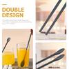 2 Pairs Silicone Chopsticks and Spoons Beverage Stirring Bar Rod Coffee Rust-proof Mixing Kitchen Household Silica Gel Drink