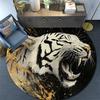 Roaring Tiger Round Area Rug,Carpet Rug for Living Room Bedroom Sofa Playroom Decor,Non-slip Floor Mat