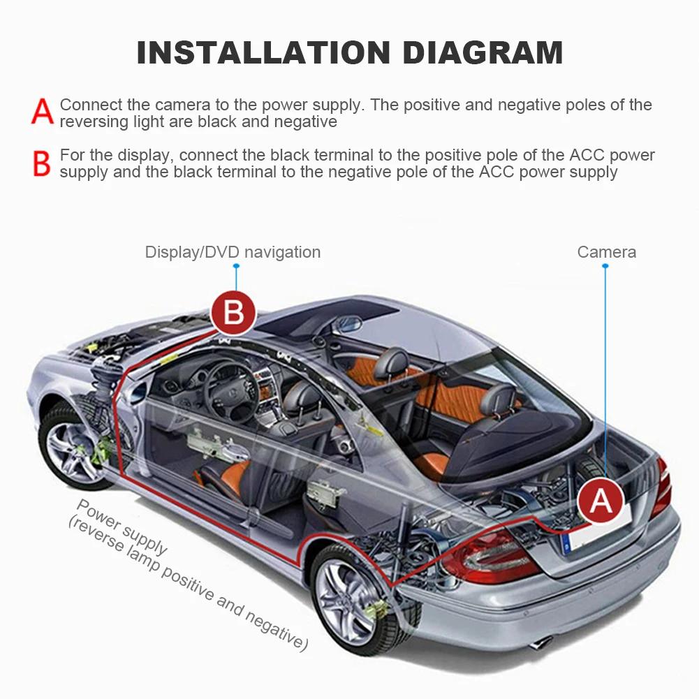7 Inch Screen LCD Full HD Mirror Parking Monitor Bluetooth USB FM Video Player Automatic Display For Car Backup Rear Camera