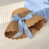 Women New Handmade Bow-knitted Straw Hat 2026 Summer French-style Seaside Vacation Beach Sun Protection Hats Openwork Sun hat