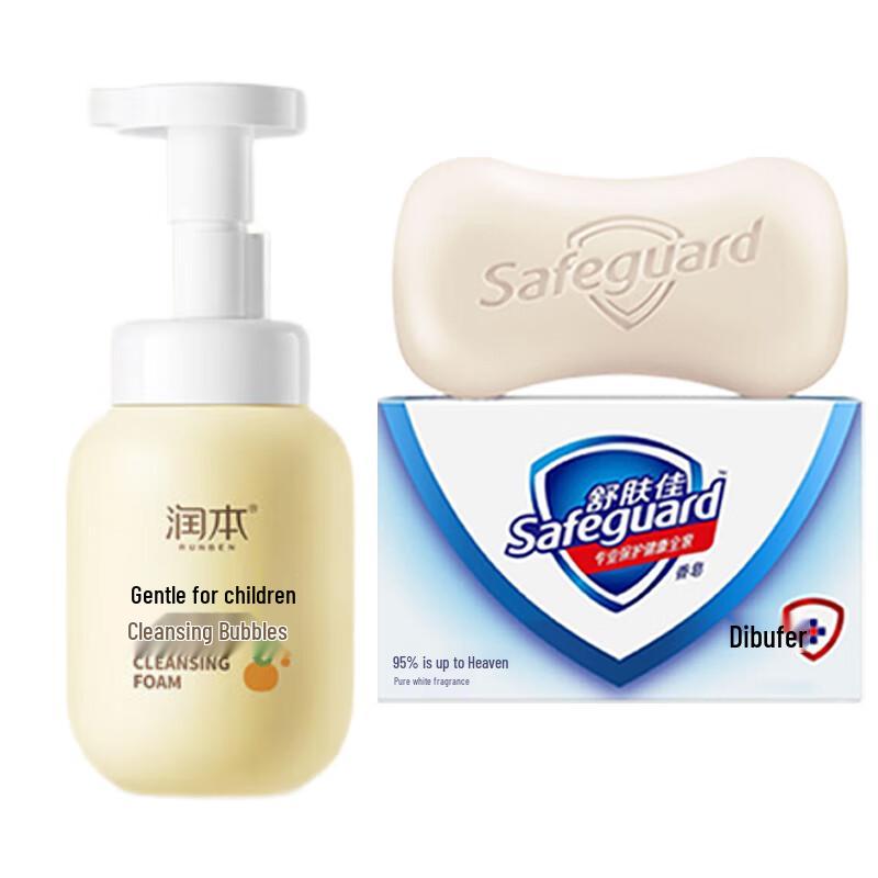 Набор Safeguard Pure White Мыло и Очищающая пена для детей