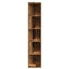 Corner Shelf Reclaimed Wood Look 33x33x165 Cm Engineered Wood