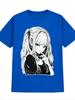 Anime Twin Tail Girl Print T Shirt Unisex Unisex Japanese Unisexga Character Graphic Tees Kawaii Goth Loose Short Sleeve Unisex Tops