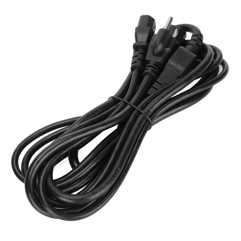 Computer Power Cord 5‑15P Male To Dual IEC320 C13 Female Y Shape PC Power Supply Cable