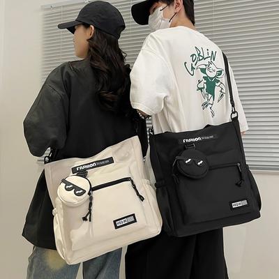 Large Capacity Bag Female Commuter Tote Bag Student Class Crossbody Bag Men's Nylon Bag