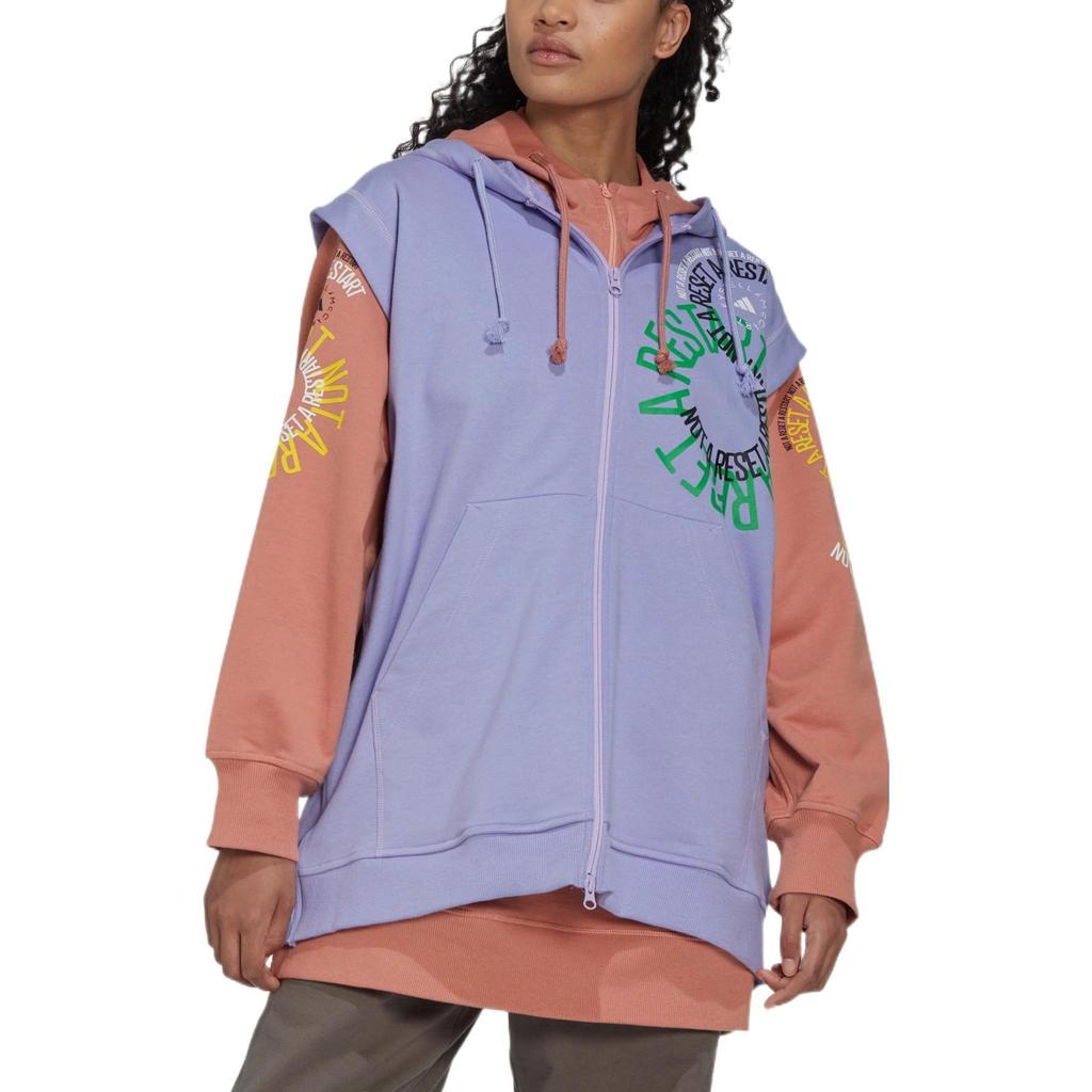 Adidas Sweatshirts Unisex Purple Hooded Moderate Cardigan IB5904