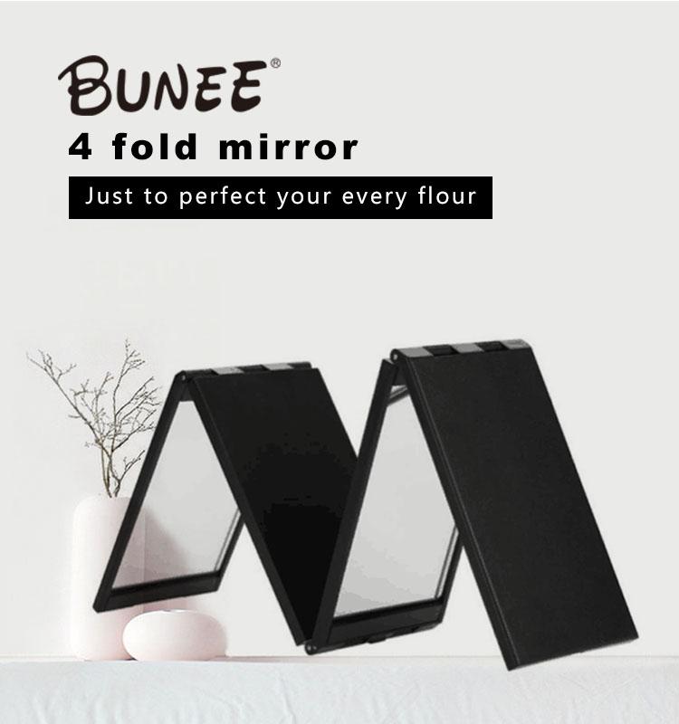 Black Travel Makeup Mirror Makeup Folding Mirror for Women Girls Travel Daily Makeup