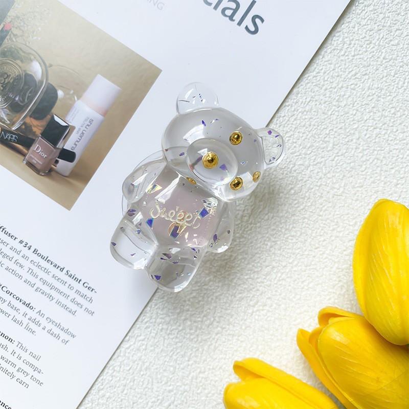 Little Fresh Bear Mobile Phone Stand Air Cushion Bag Back Adhesive Desktop Surface Scalable Niche Ring Transparent