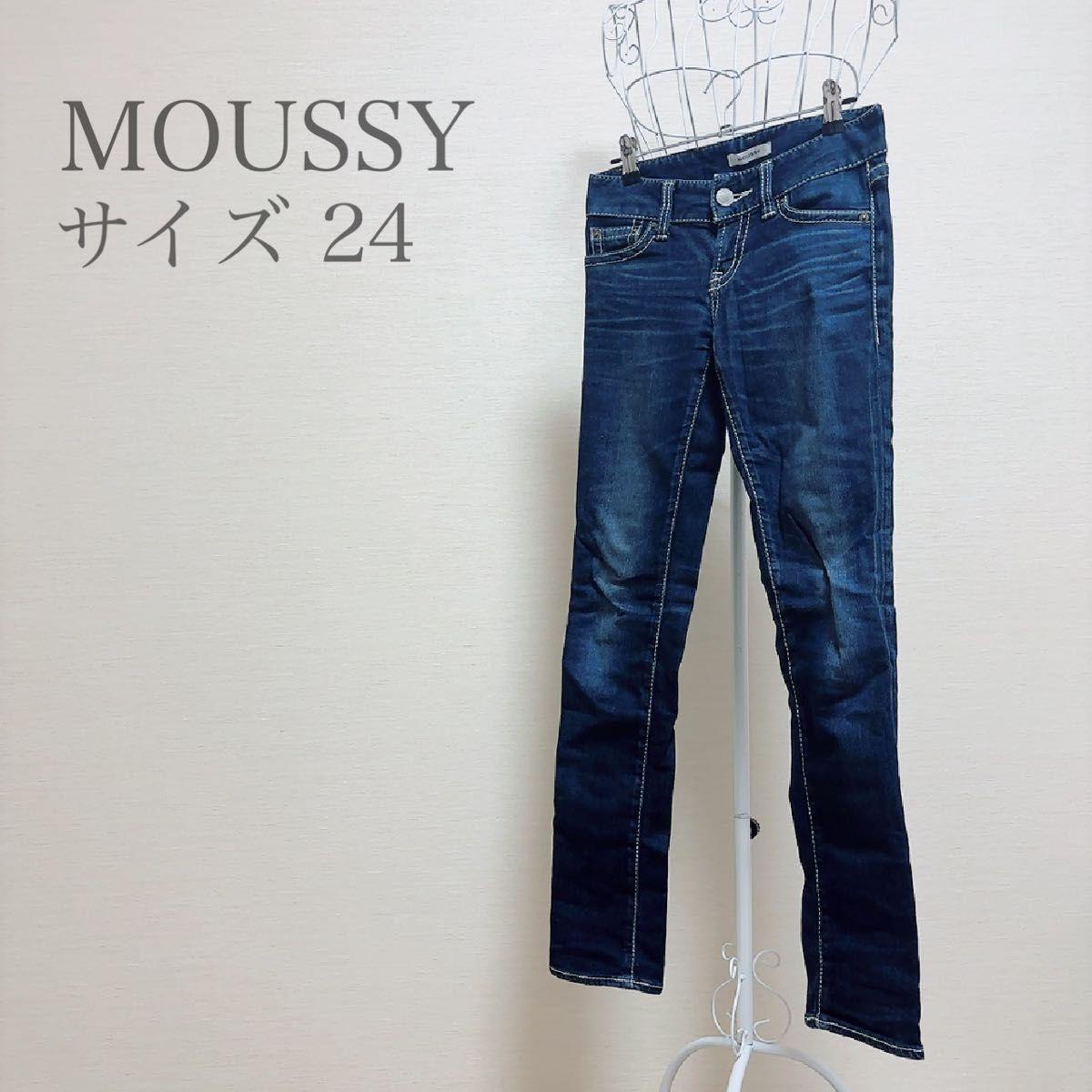 MOUSSY Powder Skinny White Stitch Women s Denim 24