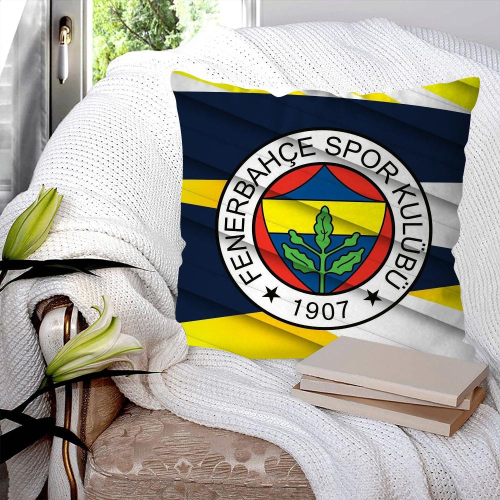 F-F Fenerbahce Federa Lusso Quadrata Camera da Letto Divano Cuscino Comfort per il Tempo Libero Auto Soggiorno Decorazione Casa