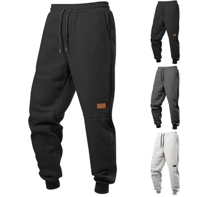 Calças de Moletom Masculinas Cor Sólida Moda High Street Retrô Casual Esportivas Punho