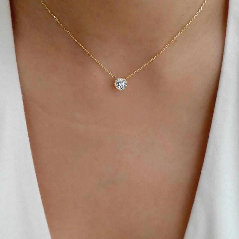 Alloy necklace wholesale European and American popular jewelry fashion multi-layer love water drop pendant retro women's collarbone chain