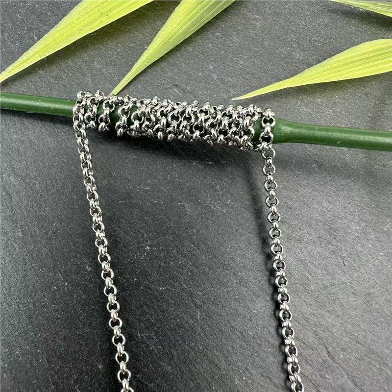 Rust-Resistant Stainless Steel Chain with Crystal Tassel Pendant for DIY Jewelry.