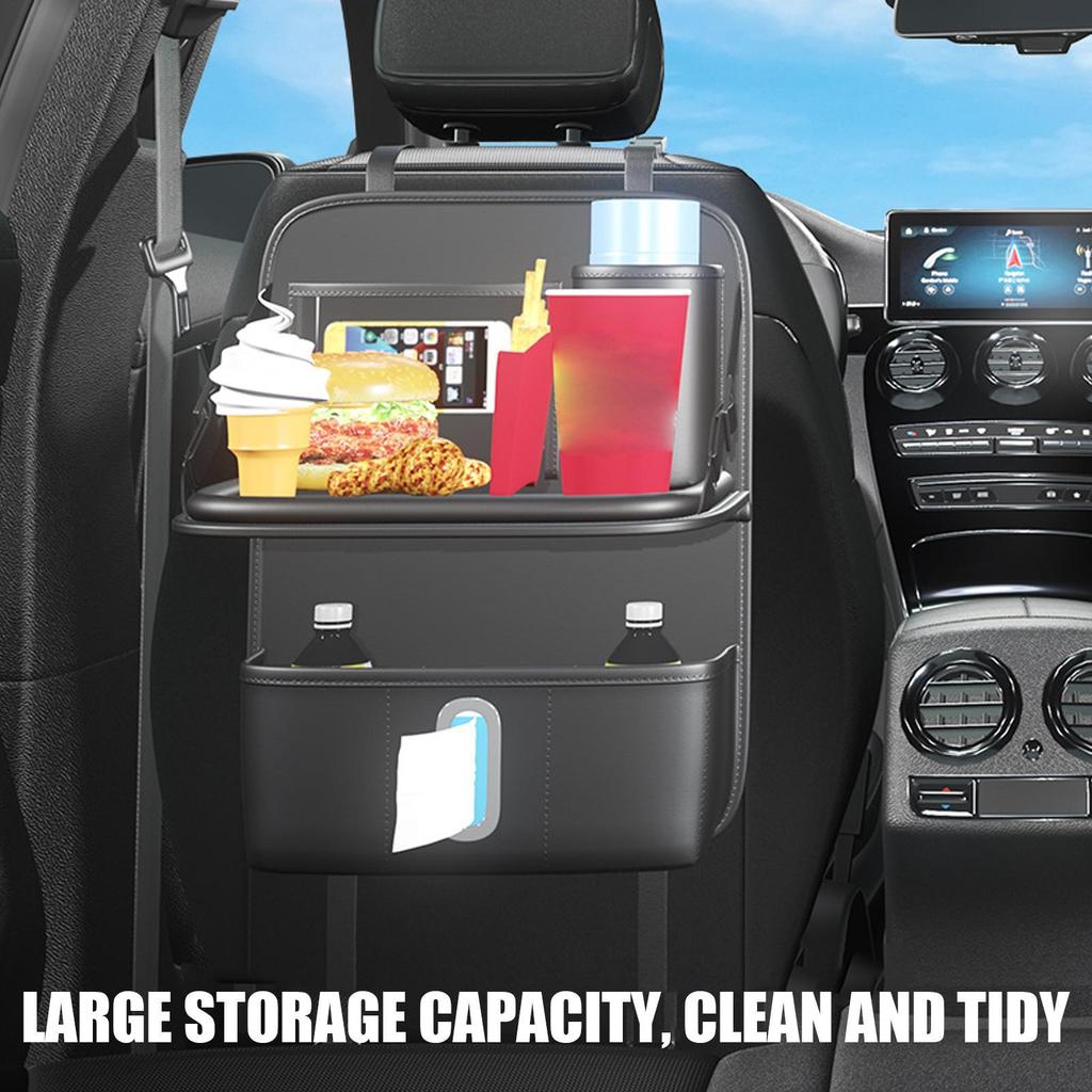 Backseat Organizer Car Seat Storage Organizer Anti-kick Pad Protector for Vehicles Auto Backseat Storage Bag with Folding Food