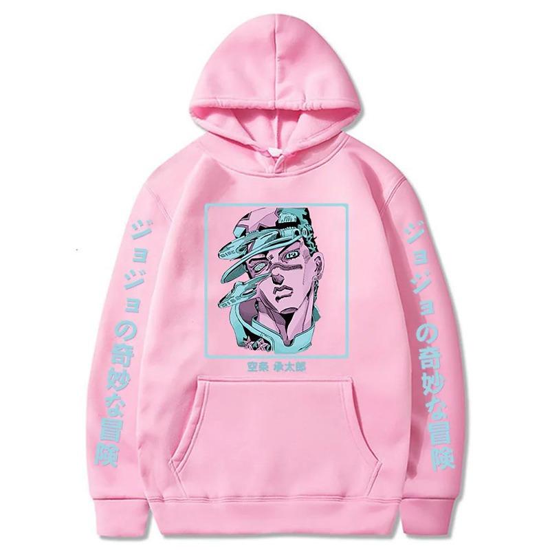 Jojo Bizarre Adventure Joutarou Printed Autumn and Spring Harajuku Crew Neck Sweatshirt Student Hoodie Autumn Fleece Hoodie