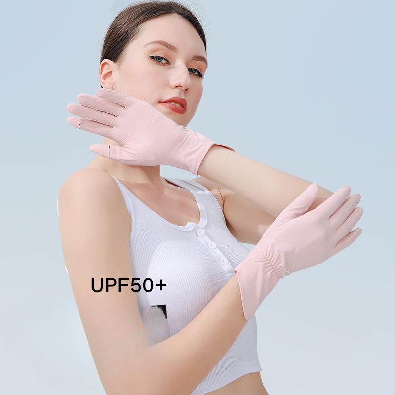 Summer Ice Silk Women's Gloves UV Proof Breathable Non Slip Flip Sun Protection Outdoor Riding Driving Finger Touch Screen