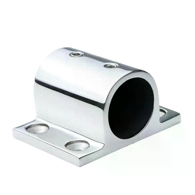 20/22/25mm Stainless Steel Square Tube Post Base Fixation Anti Corrosion Marine Bracket For Boat Handrail Deck Rail Support