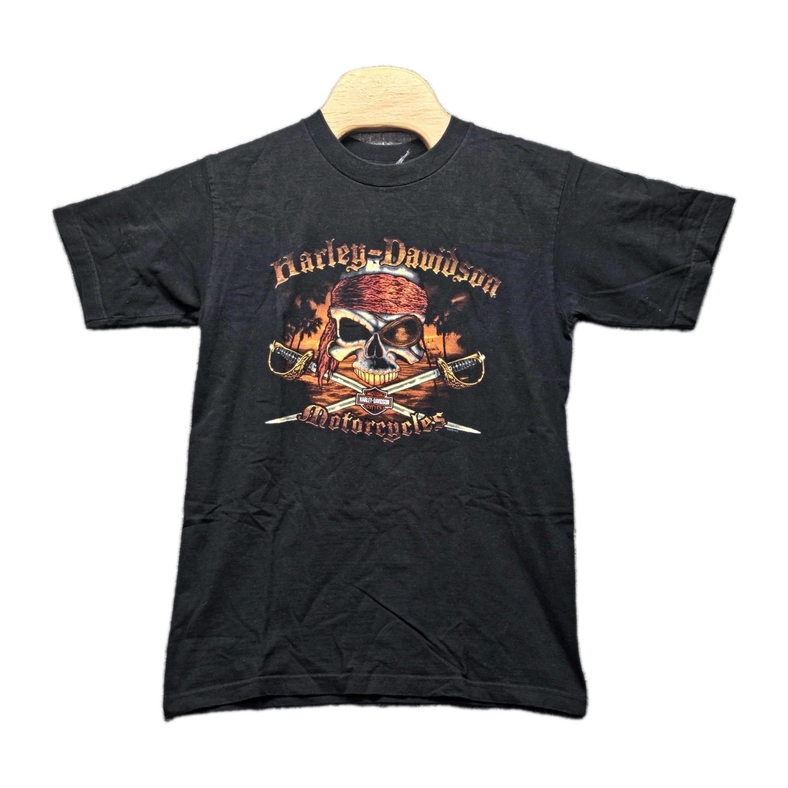 Harley Davidson Shirt Medium Williamsburg VA Pirate Skull Swords 2008 Biker Tee Unisex T-Shirt XXXL