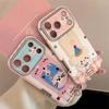 Cartoon Embroidery Plush Animals Leather Texture Phone Case For iPhone 17 13 14 15 16 12 11 Pro Max Plus Shockproof Soft Cover