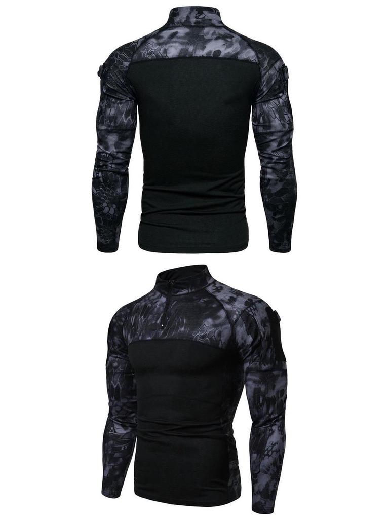 2023 Men's European Military Style Camouflage Long Sleeve Fitness T-shirt