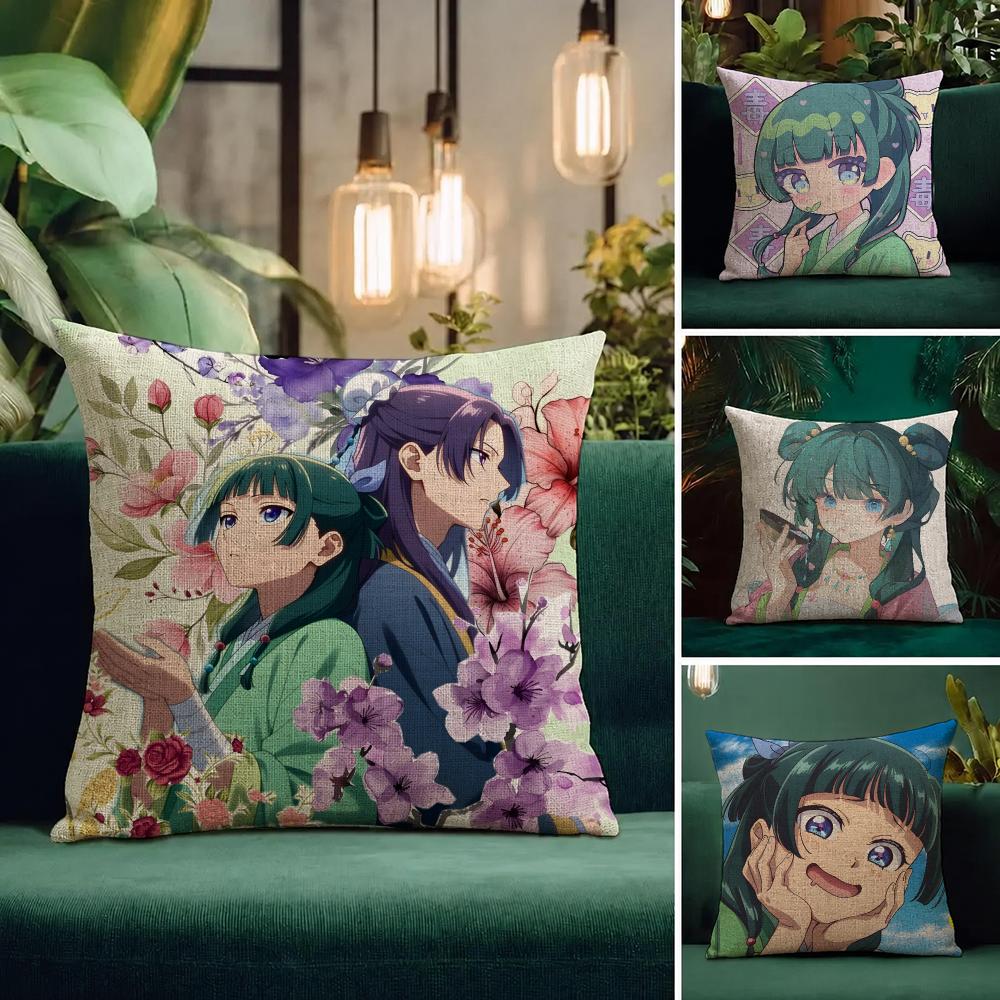 Anime The Apothecary Diaries Cushion Cover Natural Linen Pillowcase Set AllinOne Decor Cushion Cover for Sofa Bedroom Chair