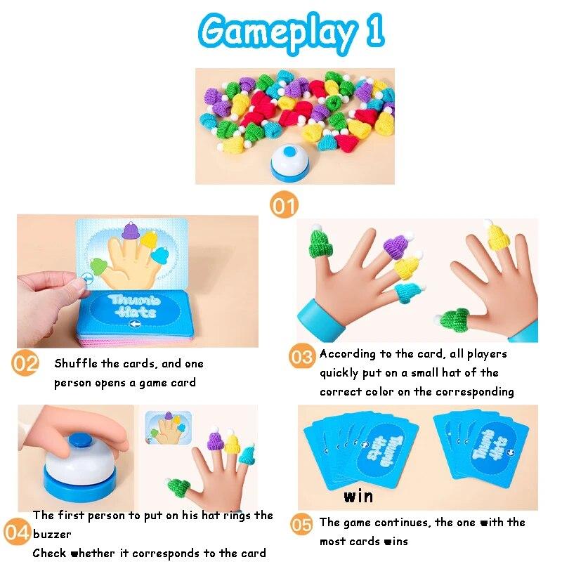 Culori Potrivite Capete de Deget pentru Copii Jocuri Montessori Antrenament Cognitiv Mâna Stângă și Dreaptă Jucării Educative Senzoriale