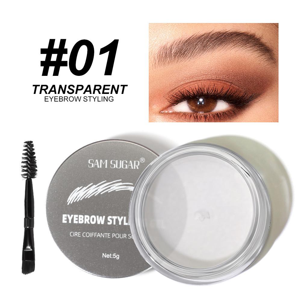 Eyebrow Pomade and Brush Set Waterproof Long-Lasting Smudge-Proof Brown Brow Gel Cream 3D Natural Feathered Wild Eyebrow Makeup for Women