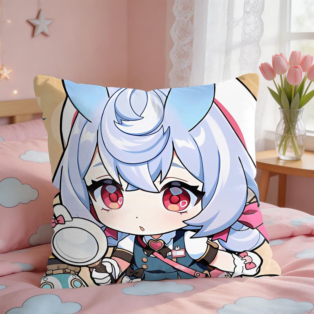 Sigewinne Cute Genshin Impact Cushion Cover Square Short Plush Pillow Case Living Room Sofa Home Decor Funda X
