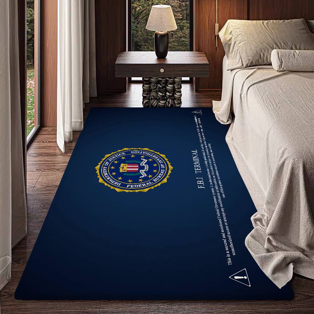 Polizei FBI Zimmerteppiche Retro Mehrfachauswahl Wohnzimmer Küchenteppich Rutschfest Willkommensteppich