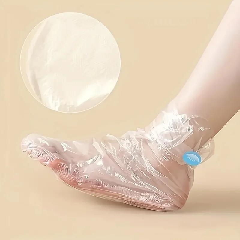100Pcs Disposable Foot Moisturizing Socks PE Foot SPA Feet Care Pedicure Tools