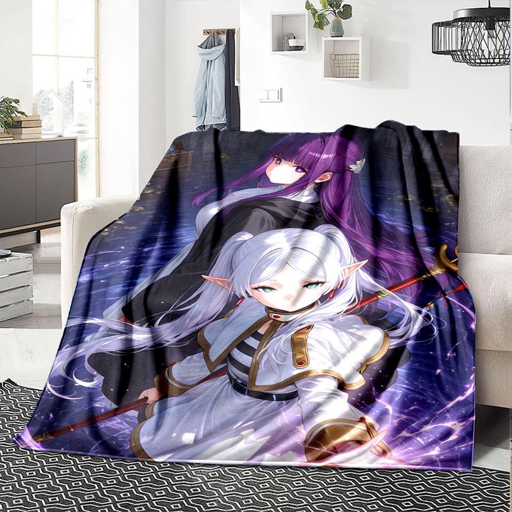 1pc Frieren Blanket, Gift, for Men and Women, Soft Blanket, Good for Sofa Bed Couch Travel, Lightweight Flannel Blanket