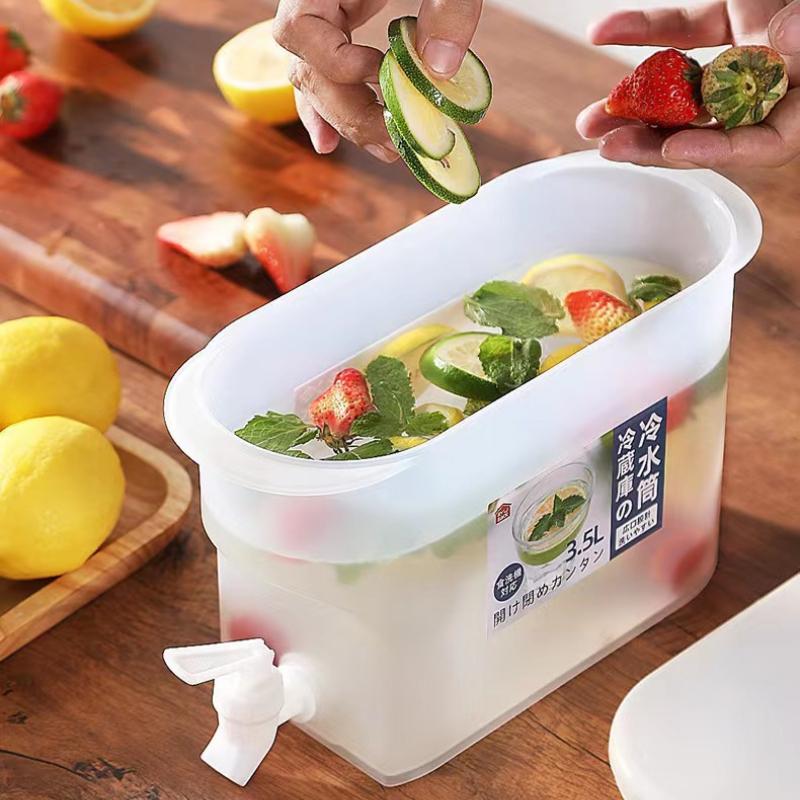 1/2Pcs 3.5L Large Capacity Cold Water Pitcher Kettle with Faucet In Refrigerator Iced Beverage Dispenser Refrigerator and Spigot