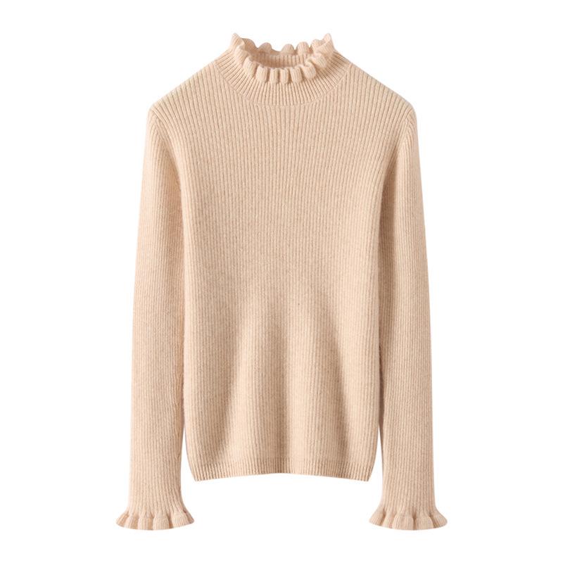 Autumn Winter Cashmere Knit Base Layer - Women's Soft & Comfortable Solid Color Fashion Top